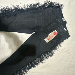Levi's Black Fringe Women's Jeans